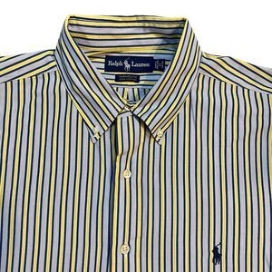 Ralph Lauren Mens Shirt 34/35 Designer Striped Preppy Event Interview